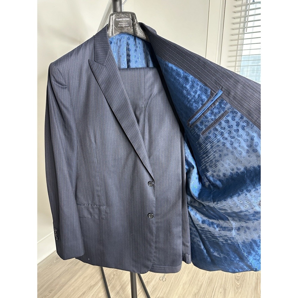UNIQUE HARRY ROSEN BESPOKE🔥 Mens 2 Piece Suit Size 50 Canada‎ 100% Wool (s133) - Picture 3 of 15